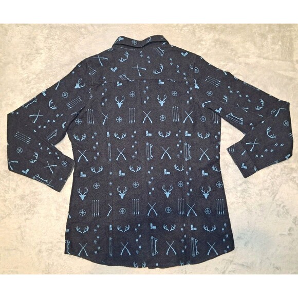 Legendary Whitetails Unisex Large Navy Blue Heavy Flannel Shirt Hunting Outdoor - Picture 9 of 10